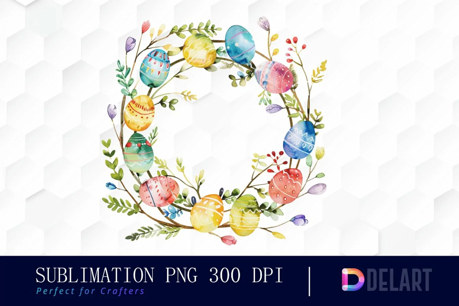 Easter Egg Wreath Graphics Clipart product image 1