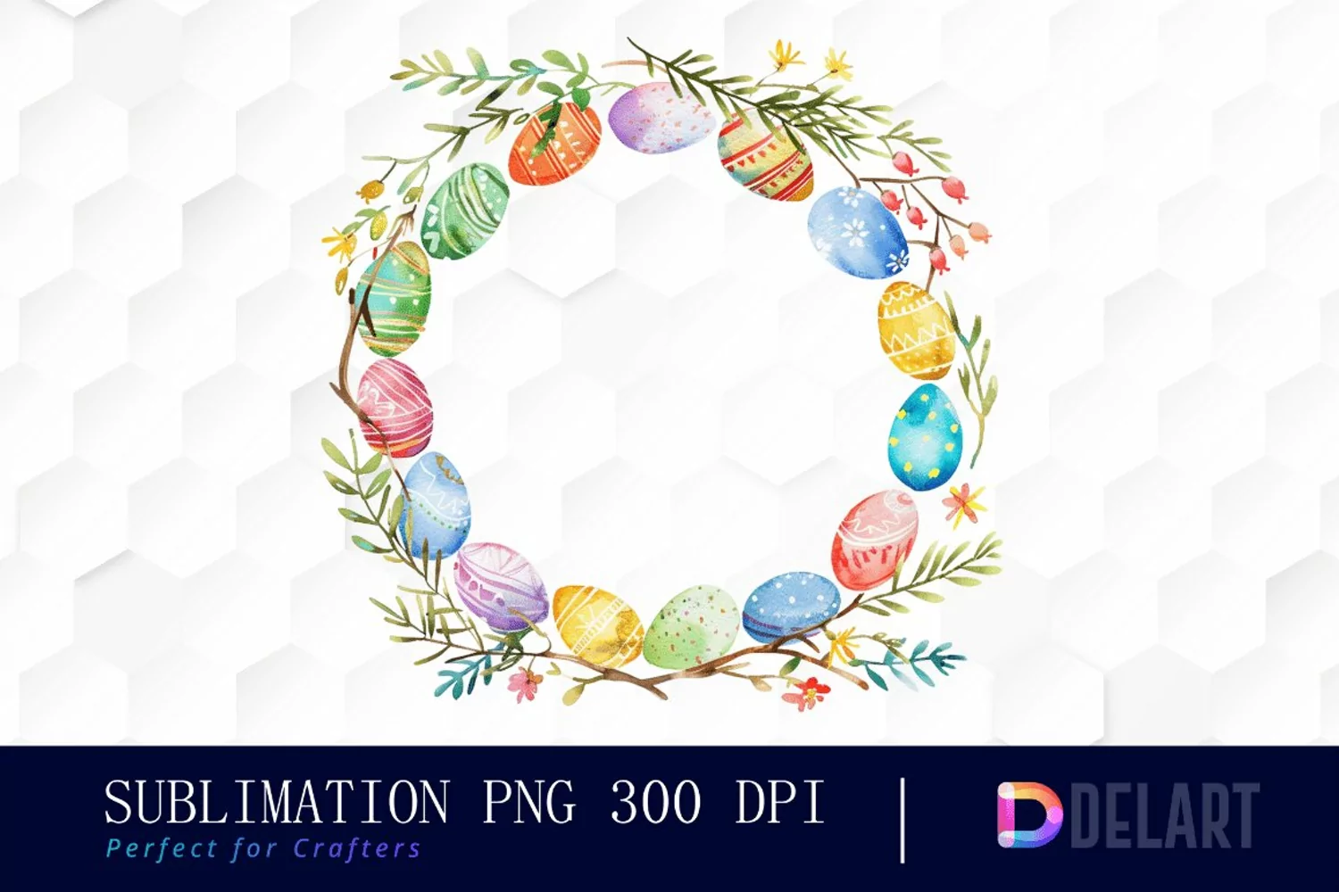 Easter Egg Wreath PNG Clipart product image 1