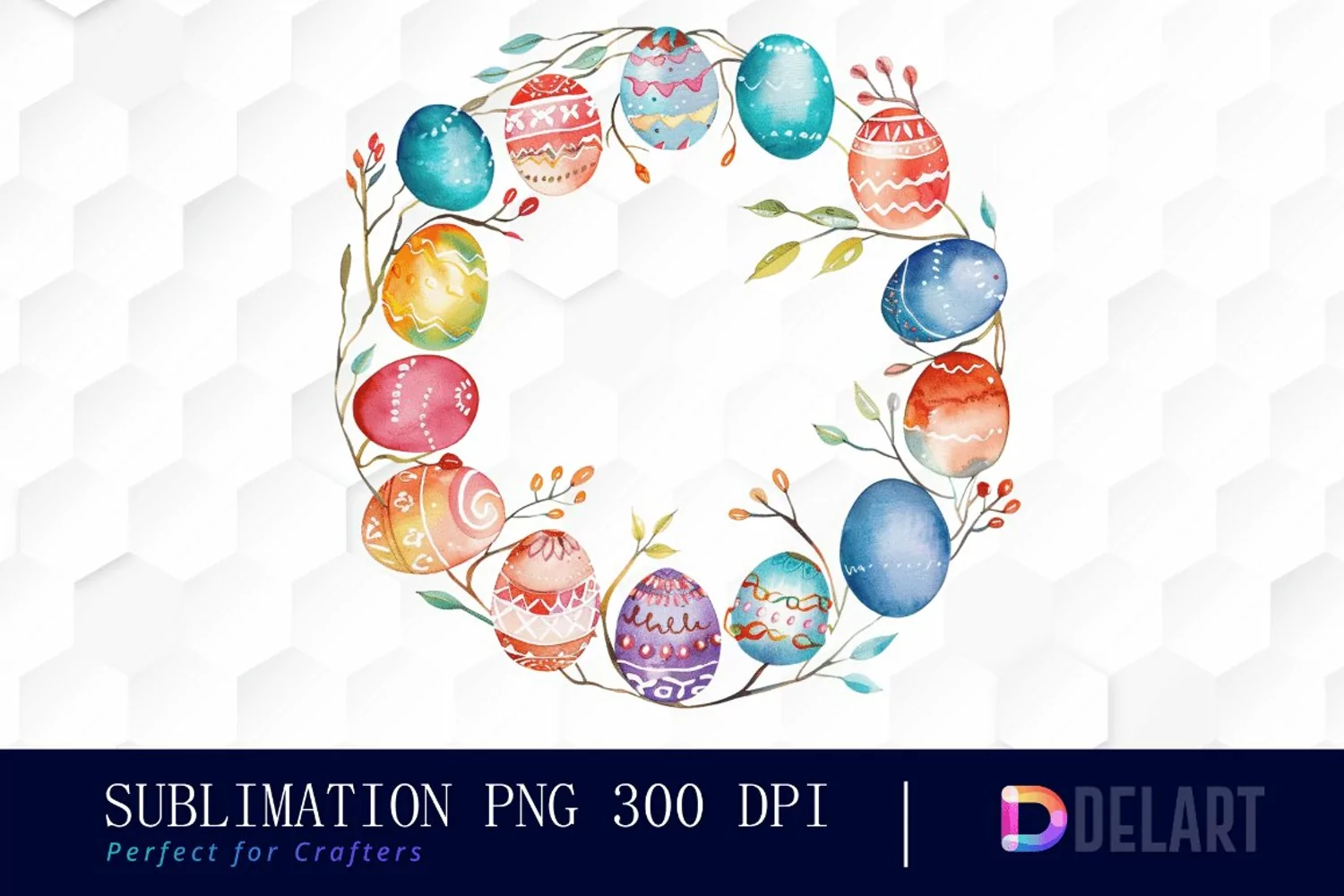 Easter Egg Wreath Graphics Clipart product image 1