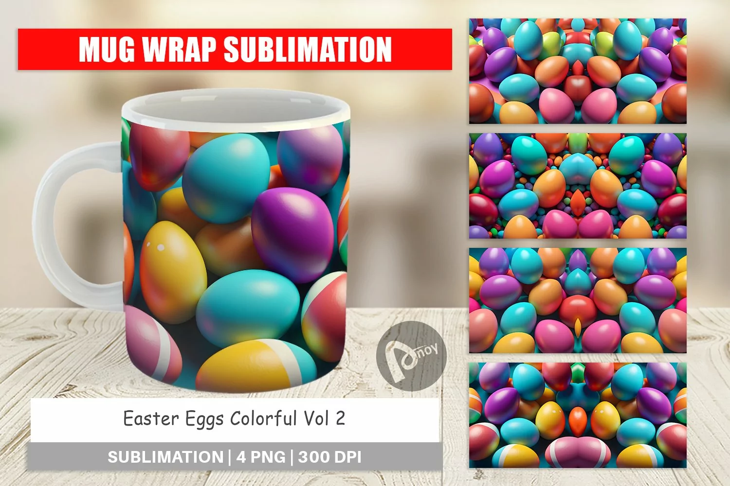 Mug sublimation design Easter Eggs Colorful product image 1