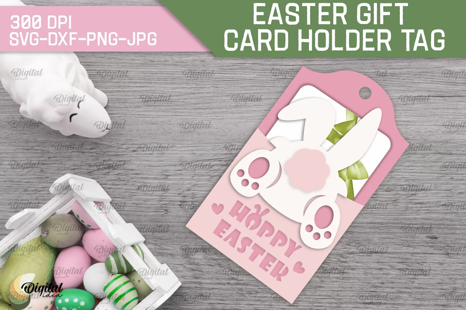Easter Gift Card Holder Tag. Easter Card Holder Paper Cut product image 1