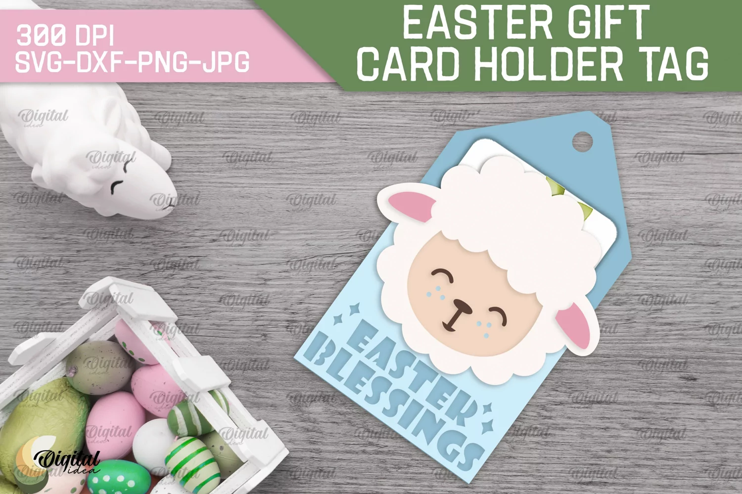 Easter Gift Card Holder Tag. Easter Card Holder Paper Cut product image 1
