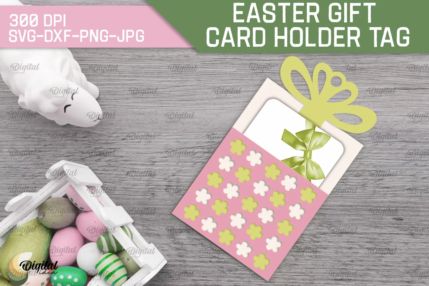 Easter Gift Card Holder Tag. Easter Card Holder Paper Cut product image 1