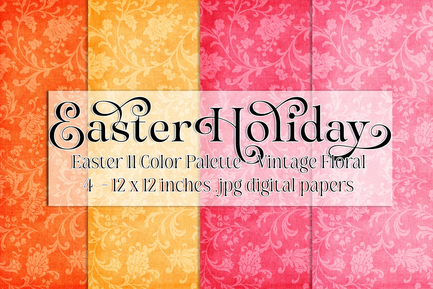 Easter Background, Easter Vintage Floral 12x12 Background, 3 product image 1