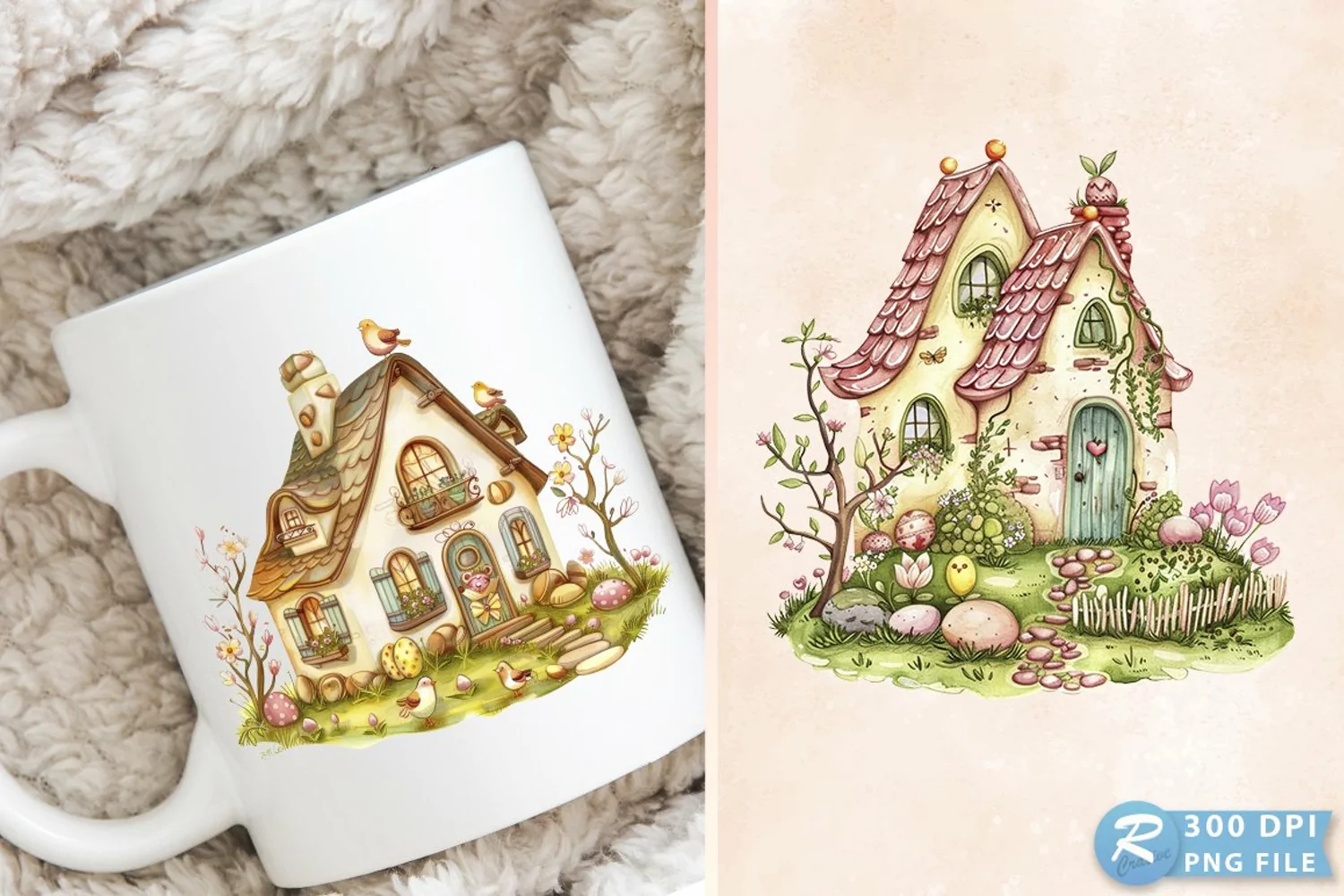 Easter House Cottage Home Spring PNG Clipart product image 1