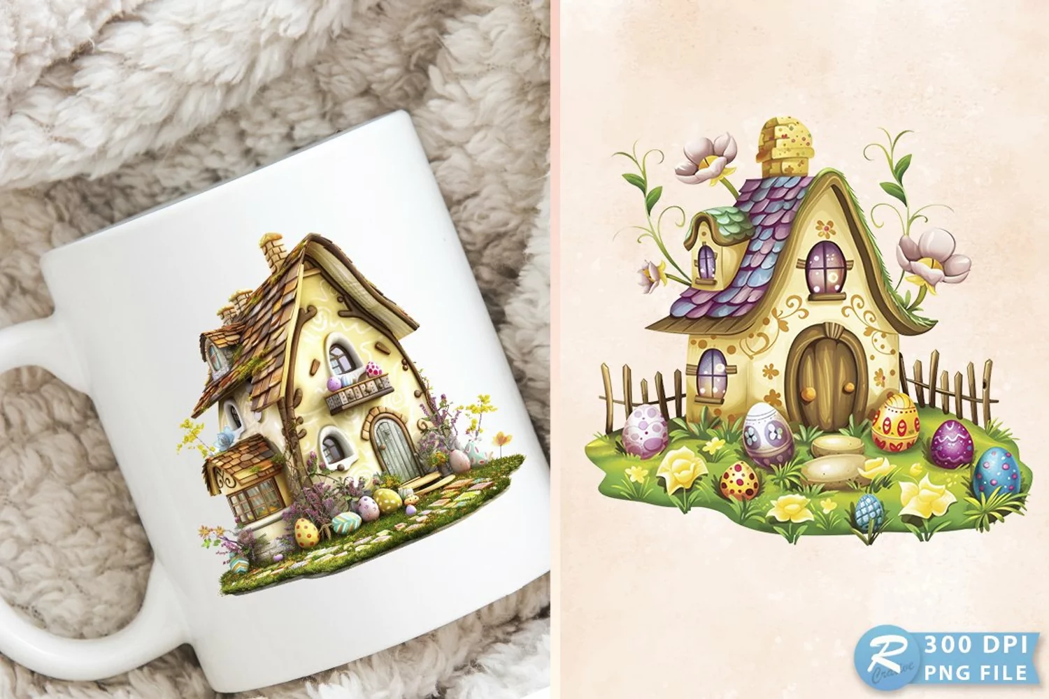 Easter House Cottage Home Spring Clipart product image 1