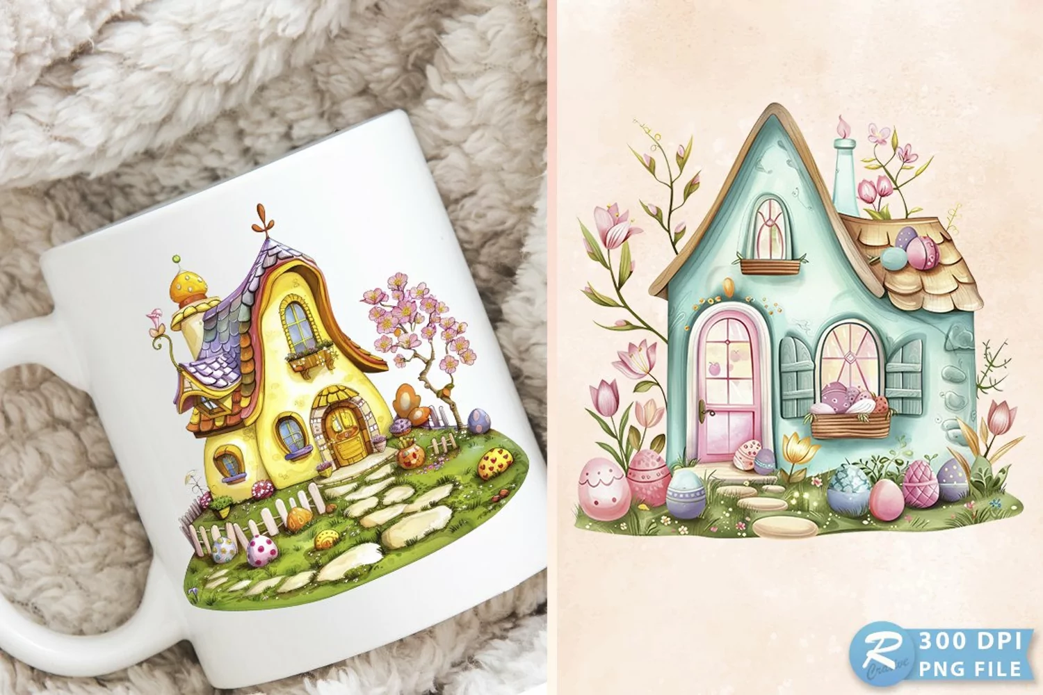 Easter House Cottage Home Spring PNG Clipart product image 1