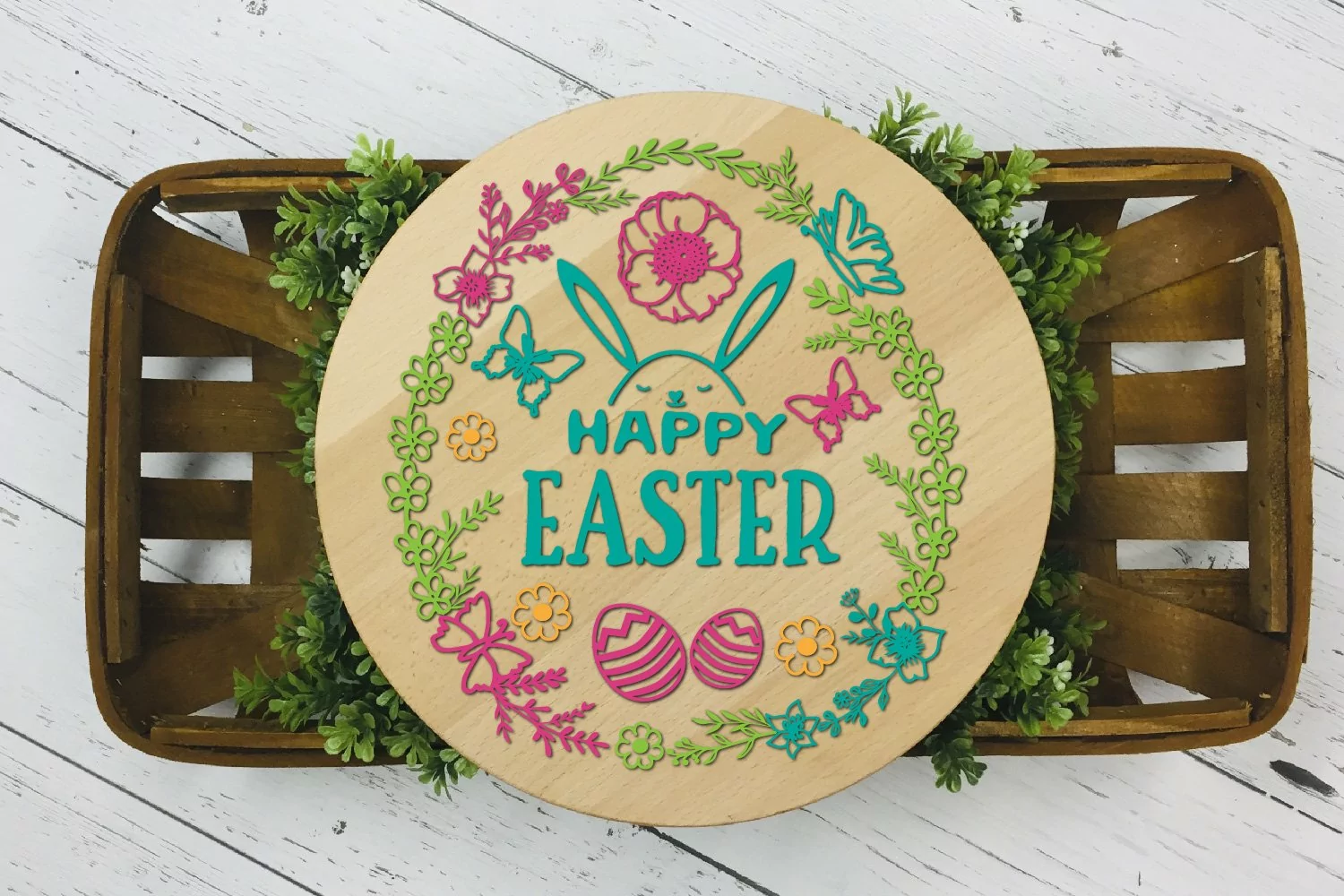 Easter bunny SVG. Happy Easter SVG. product image 1