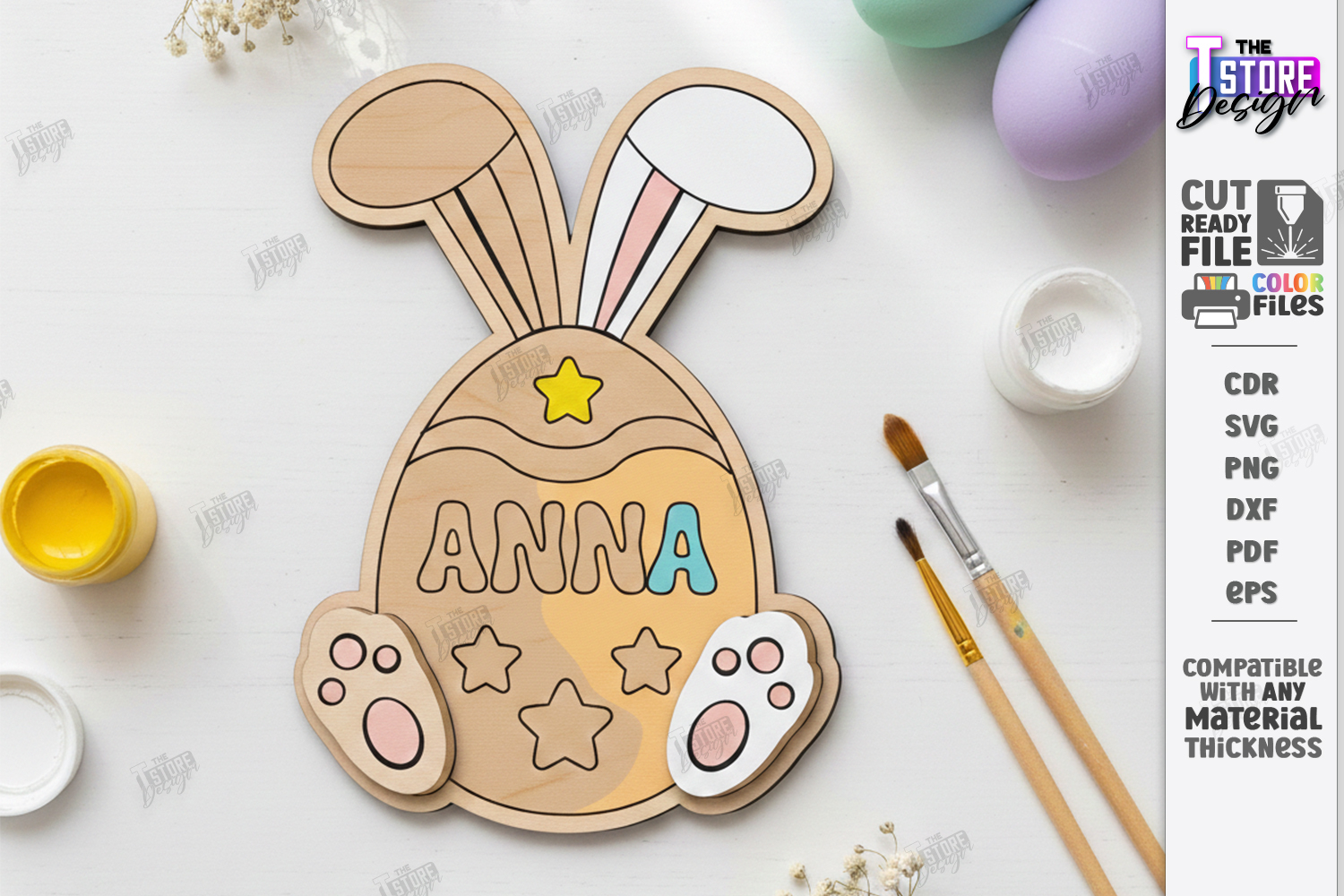 Paintable Easter Characters Laser Cut | Kids Easter DIY |CNC product image 1
