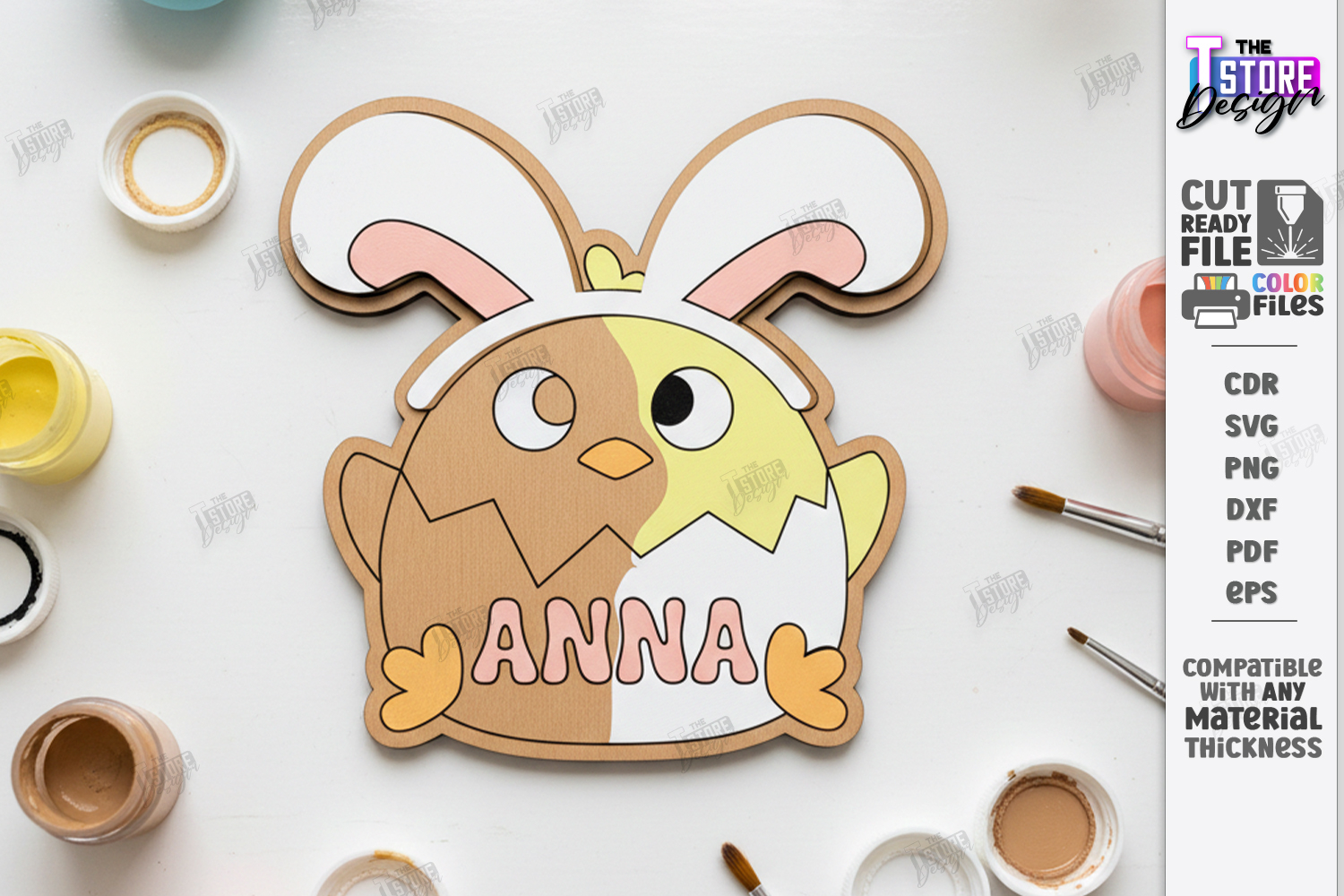Paintable Easter Characters Laser Cut | Kids Easter DIY |CNC product image 1