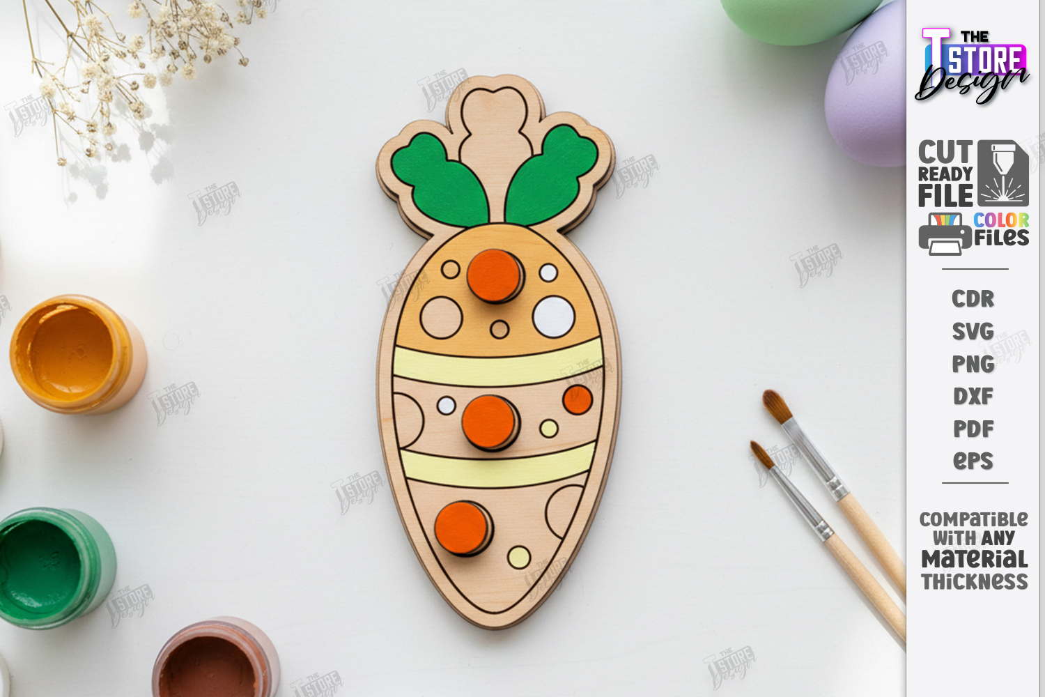 Paintable Easter Characters Laser Cut | Kids Easter DIY |CNC product image 1