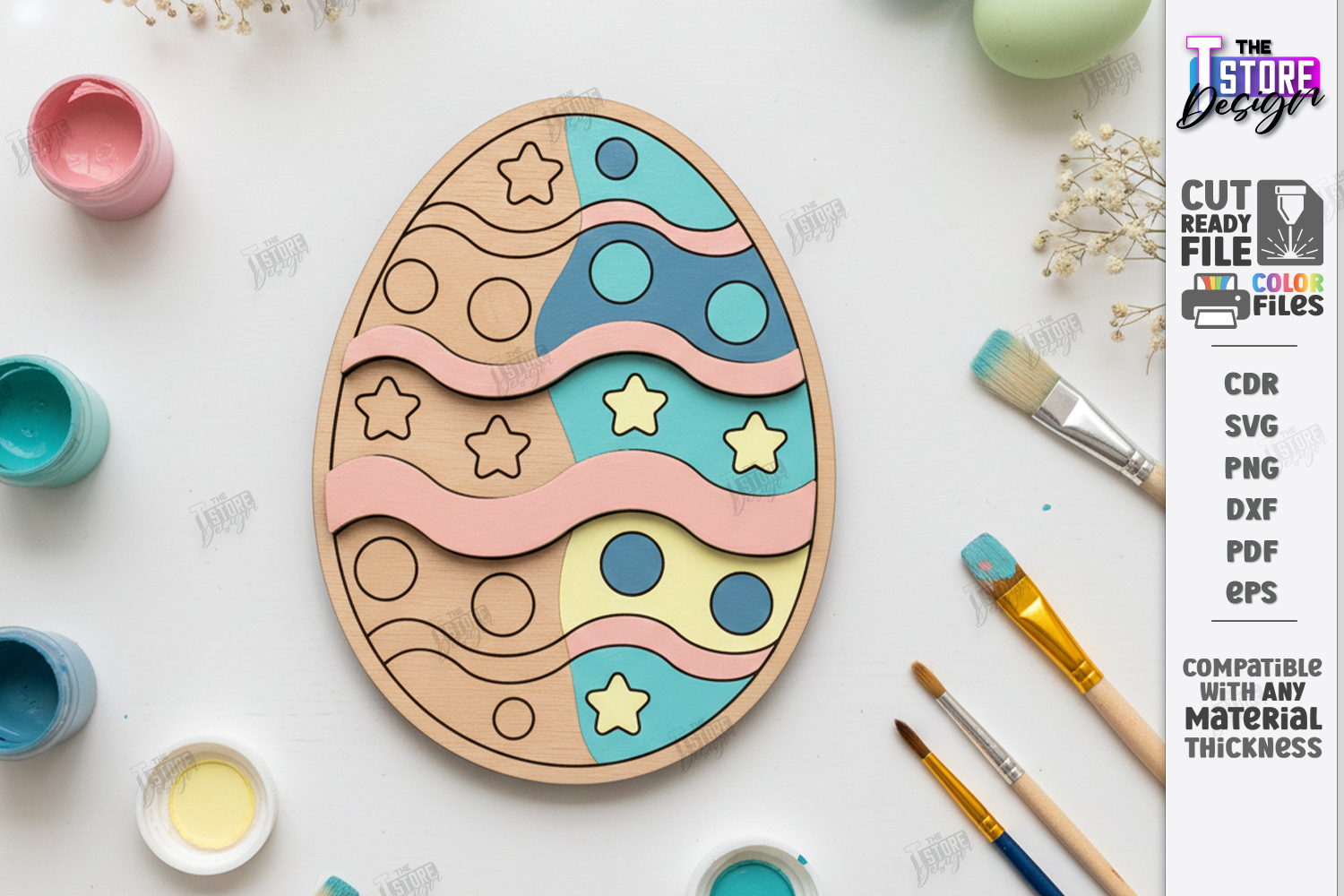 Paintable Easter Characters Laser Cut | Kids Easter DIY |CNC product image 1