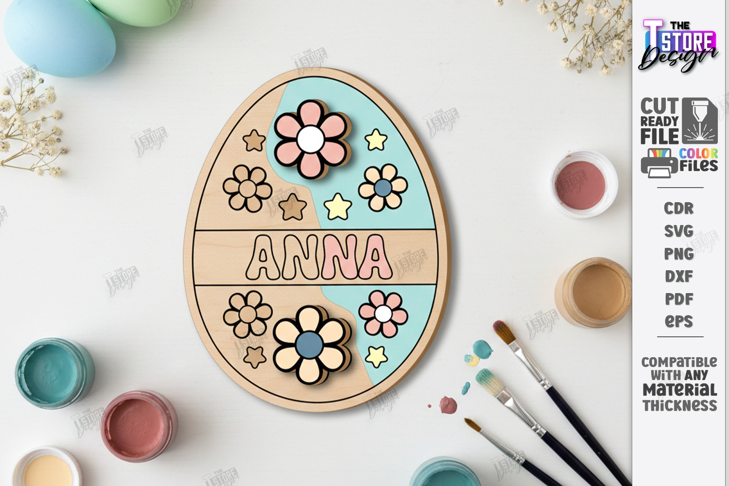 Paintable Easter Characters Laser Cut | Kids Easter DIY |CNC product image 1