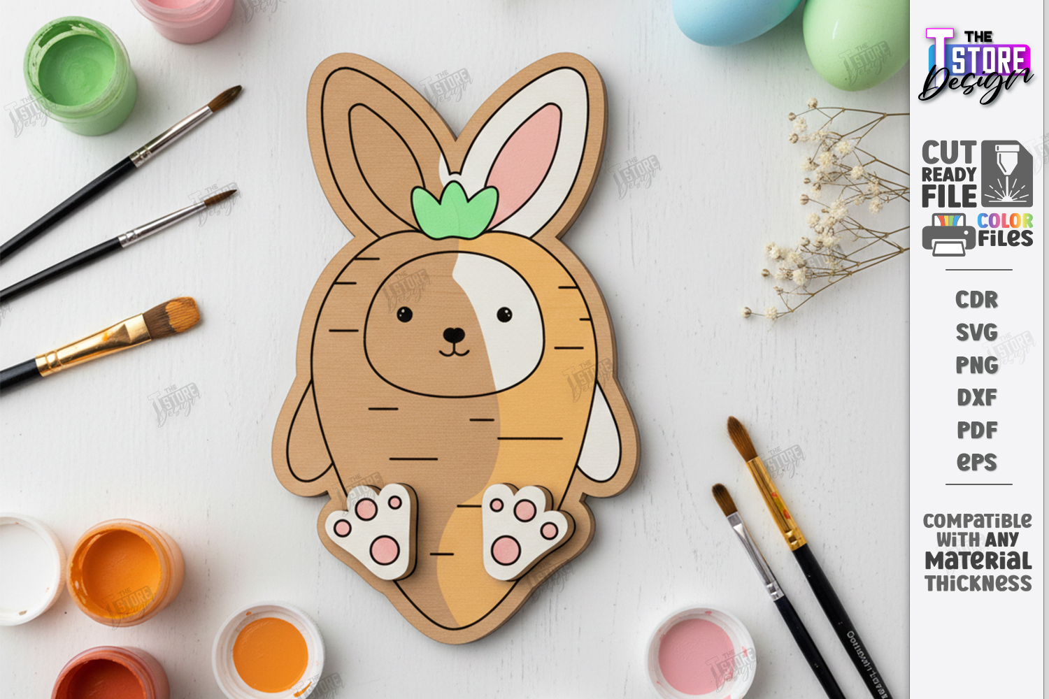 Paintable Easter Characters Laser Cut | Kids Easter DIY |CNC product image 1