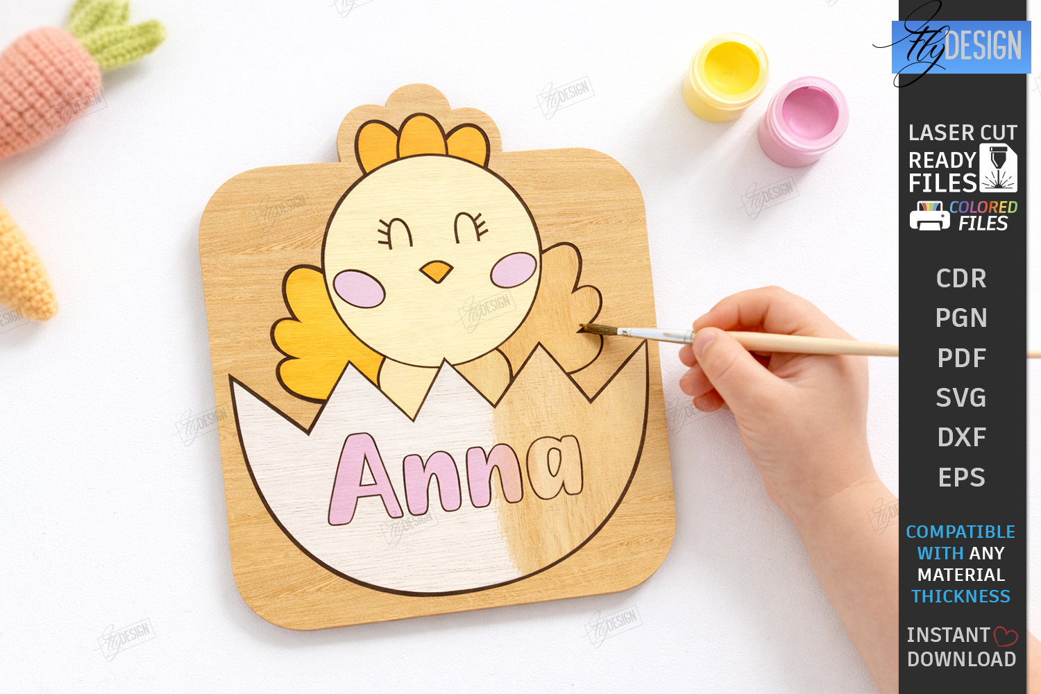 Paintable Easter Character Laser Cut | Kids Easter | Paint product image 1