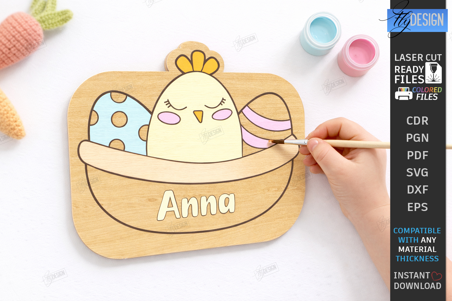 Paintable Easter Character Laser Cut | Kids Easter | Paint product image 1