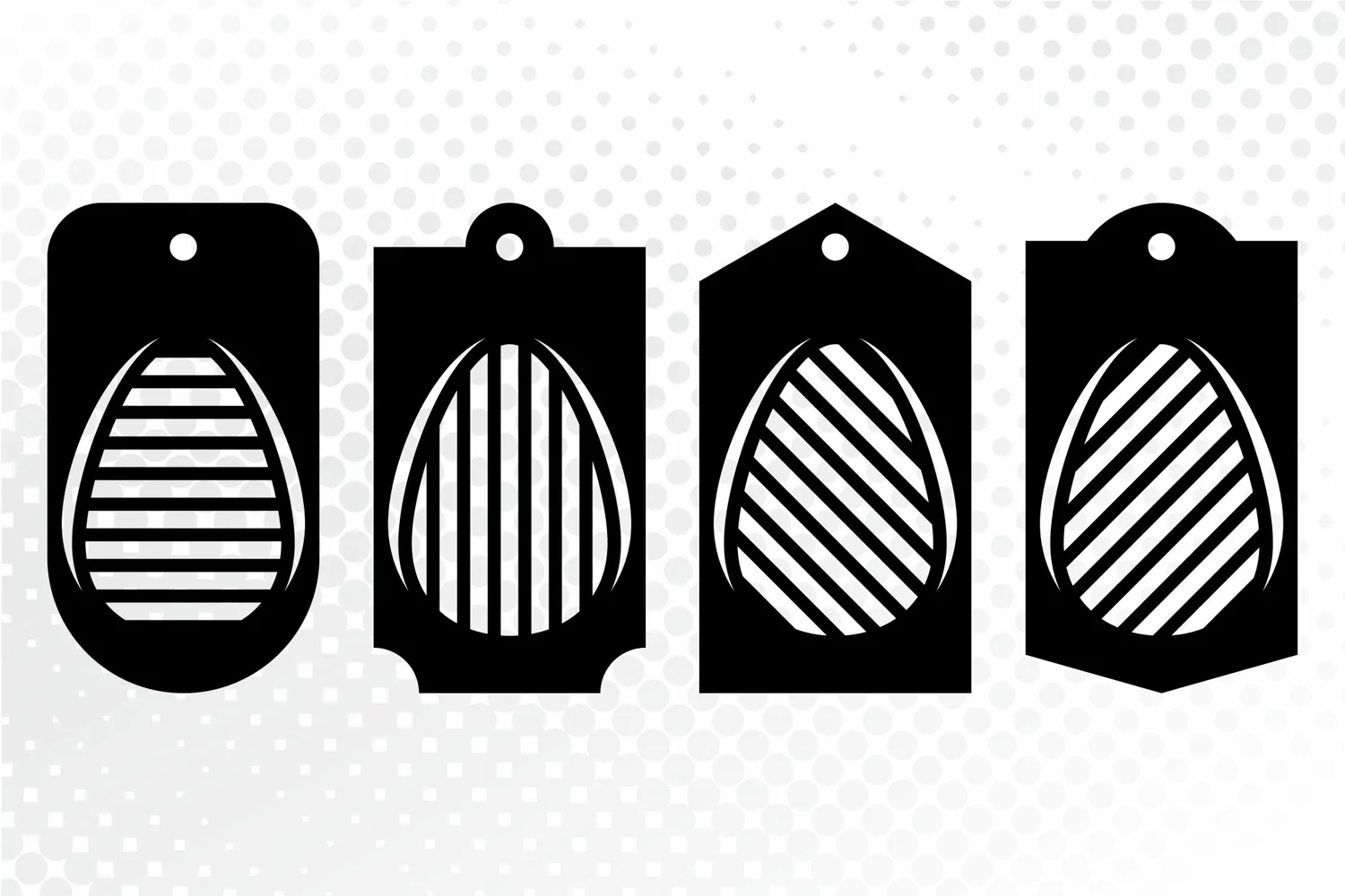 Easter Paper Cut Gift Tags Template. Papercut Easter Tags product image 1