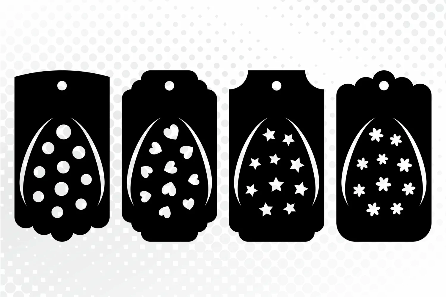 Easter Paper Cut Gift Tags Template. Easter Papercraft product image 1