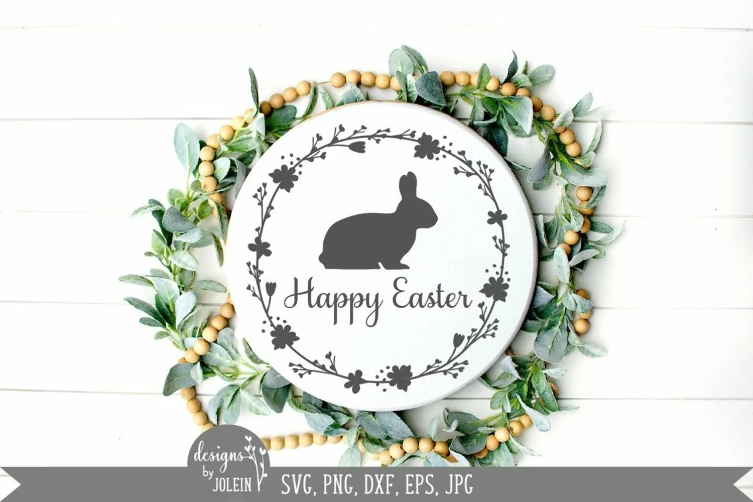 Happy Easter Wreath SVG, Easter SVG, Sublimation product image 1