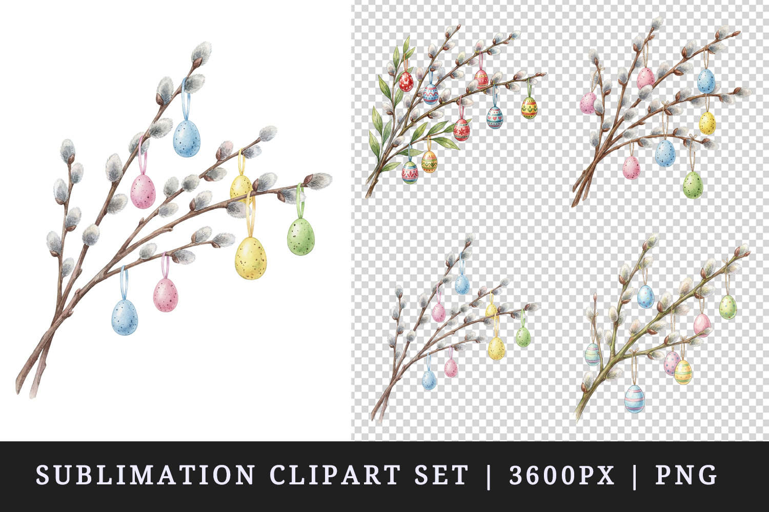 Easter clipart printable sublimation design png product image 1