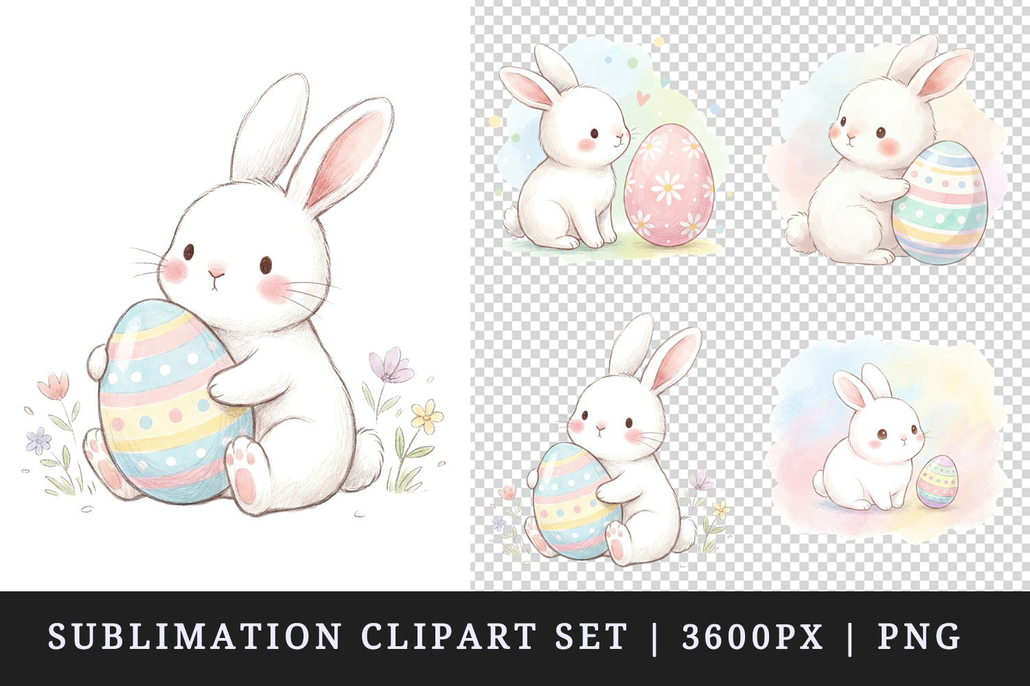 Easter clipart printable sublimation design png product image 1