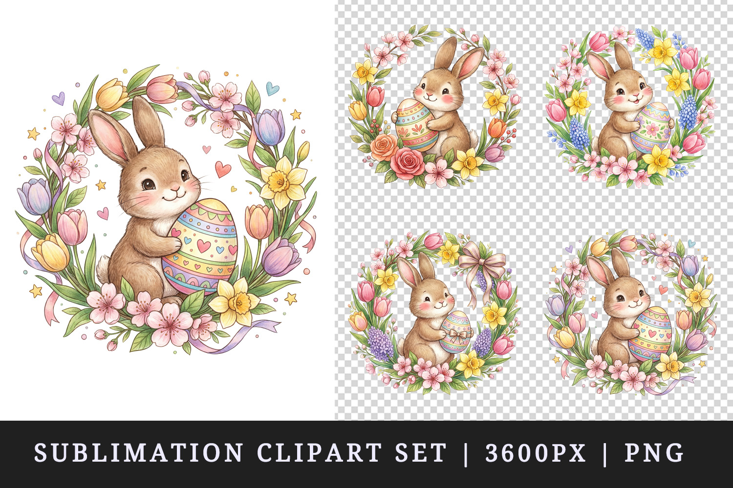 Easter clipart printable sublimation design png product image 1
