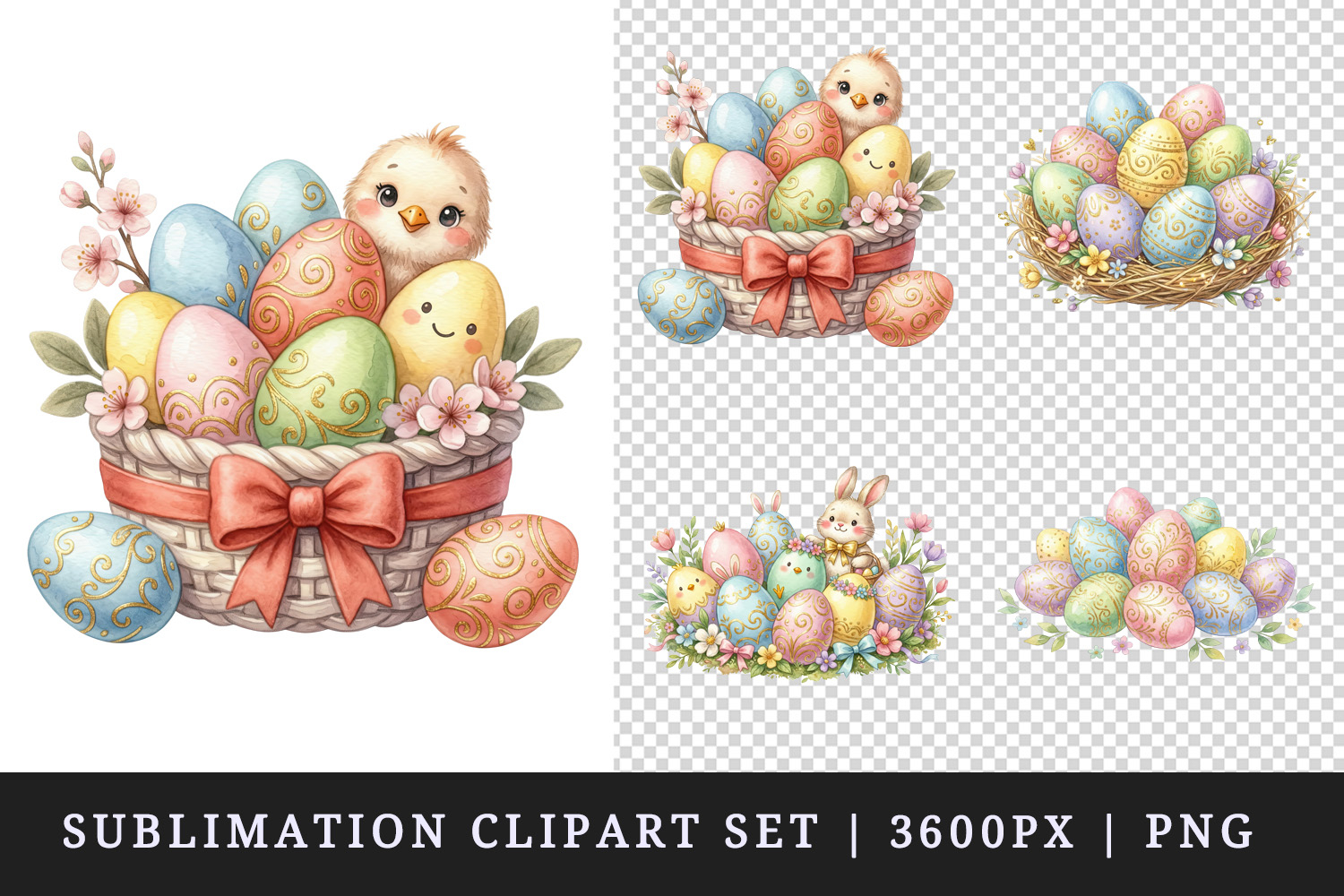 Easter clipart printable sublimation design png product image 1