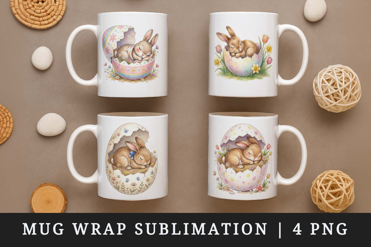 Easter mug wrap printable sublimation design product image 1