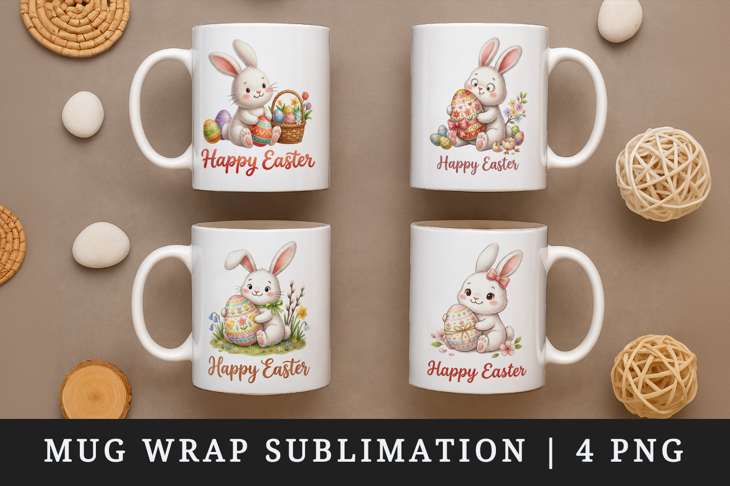Easter mug wrap printable sublimation design product image 1
