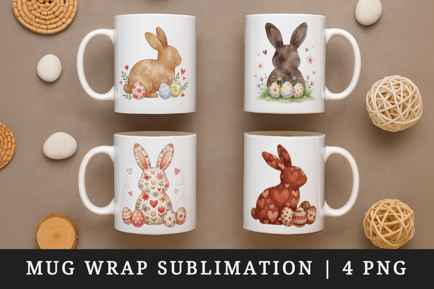 Easter mug wrap printable sublimation design product image 1