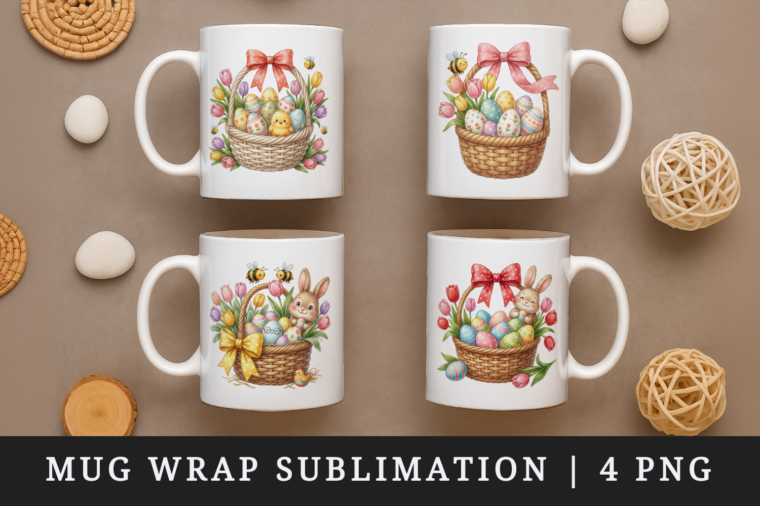 Easter mug wrap printable sublimation design product image 1