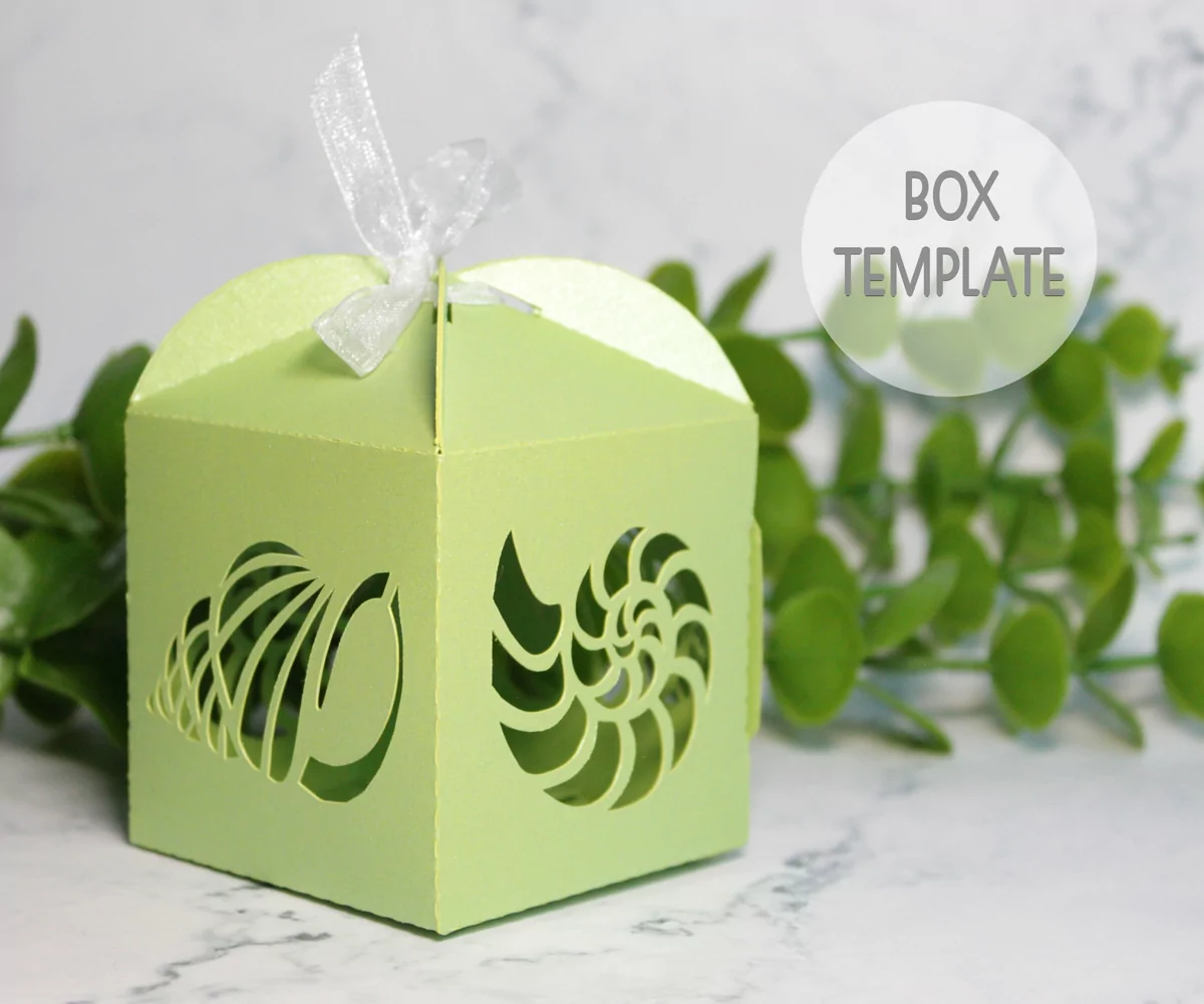 Tropical wedding favor box template, Svg files for cricut product image 1