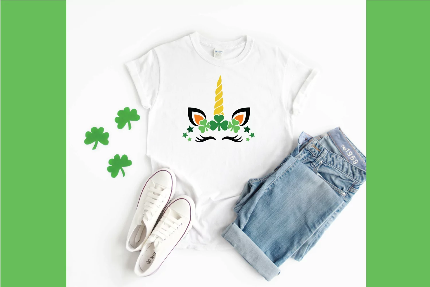 Girl Unicorn SVG File - St. Patrick's Day SVG File product image 1