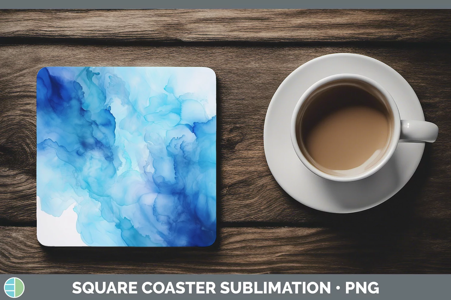 GorgeousBlue Square Coaster design.