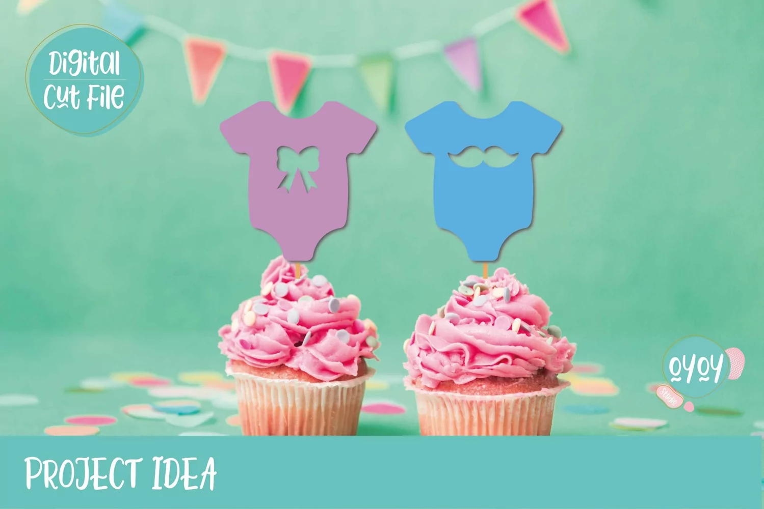 Gender Reveal SVG | He or She Cake Topper | Baby Shower SVG product image 1