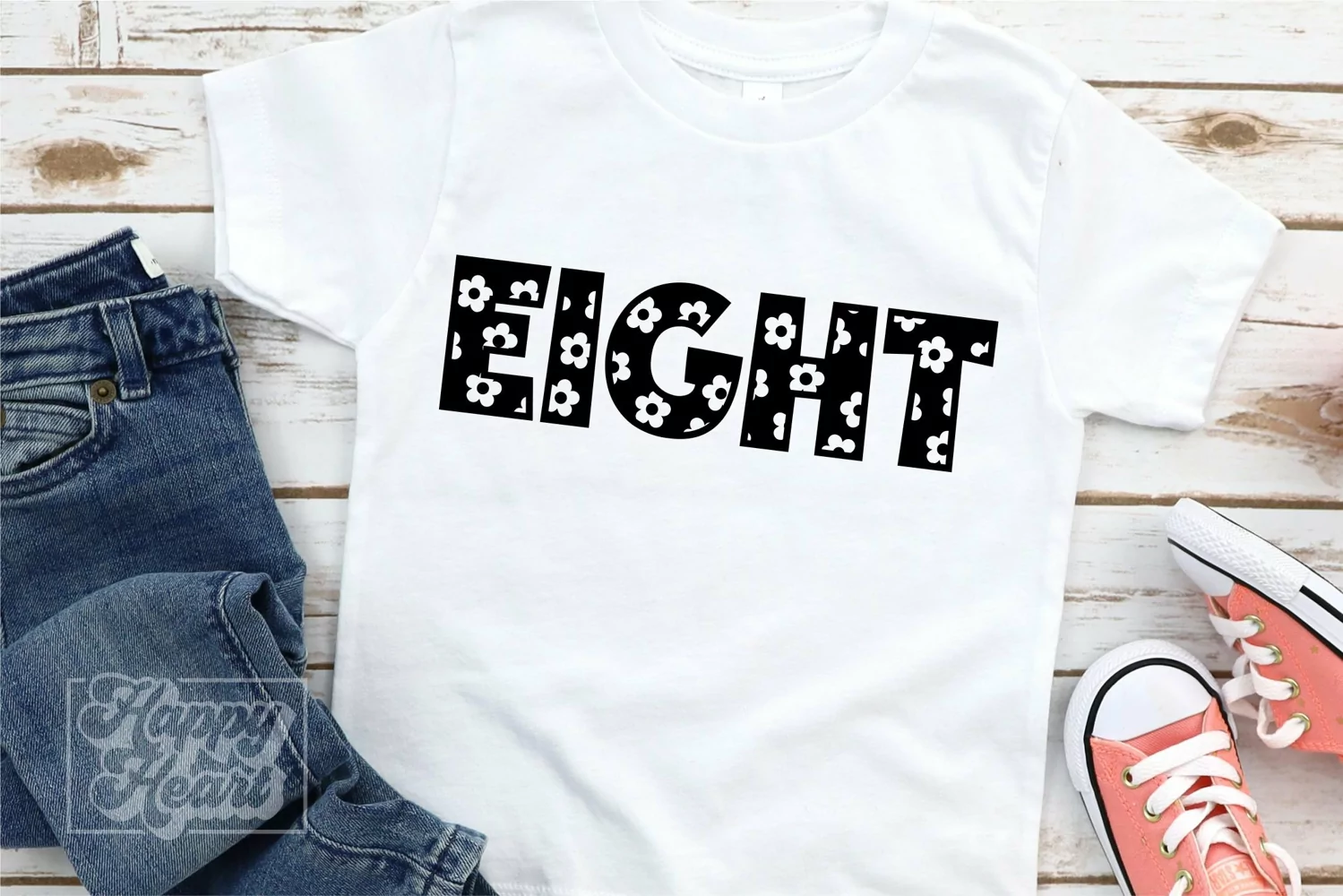 8th Birthday Girl Flower SVG - Eight 8 Birthday Girl PNG product image 1