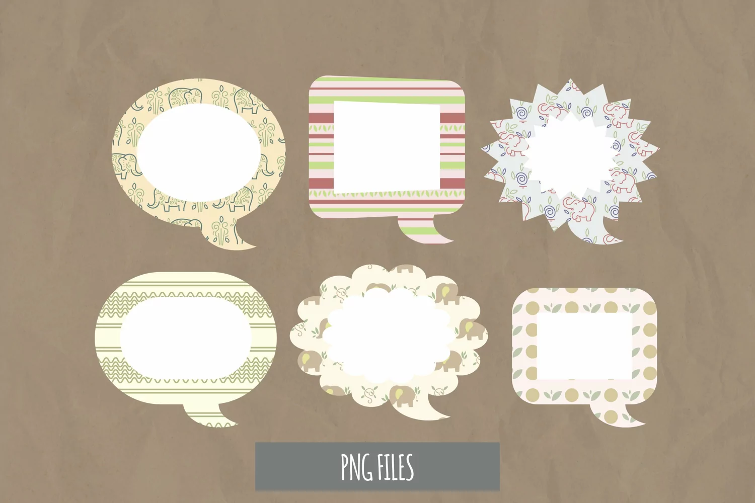 Vintage Floral Elephant Seamless Pattern Speech Bubble product image 1