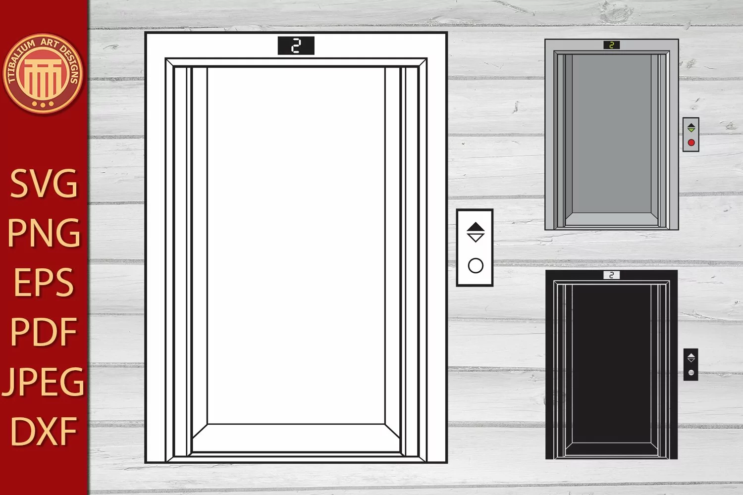Elevator with Opened Door - eps, jpg, svg, pdf, png files product image 1