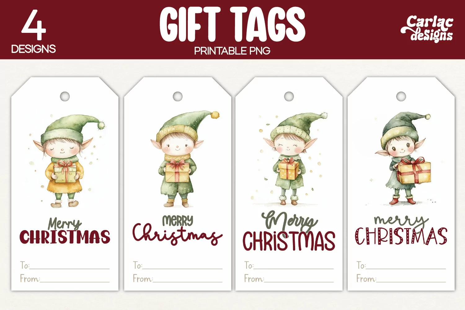 elf gift tags
