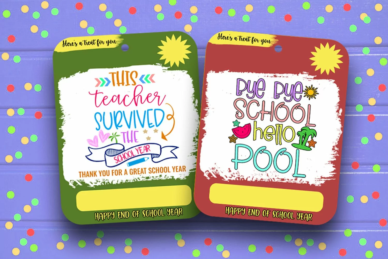 Printable teacher appreciation money cards - end of school money cards for kids