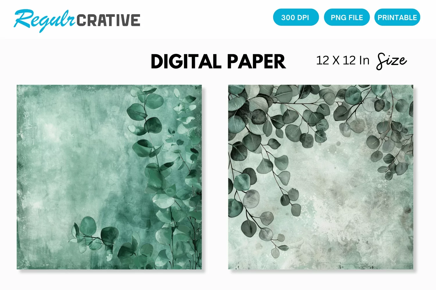 Eucalyptus Seamless Pattern, Eucalyptus Digital Paper product image 1