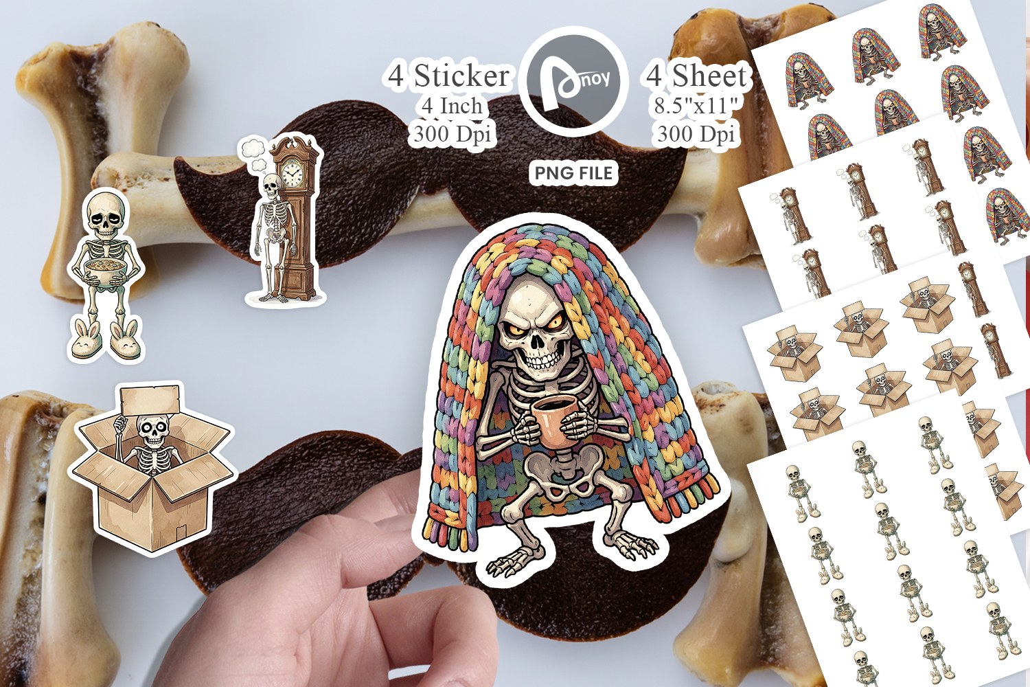 Exhausted Lazy Dad Bone Sticker product image 1