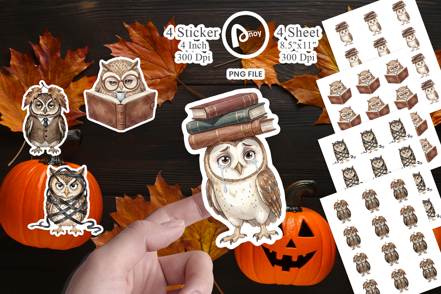 Exhausted Owl Dark Academia Sticker product image 1