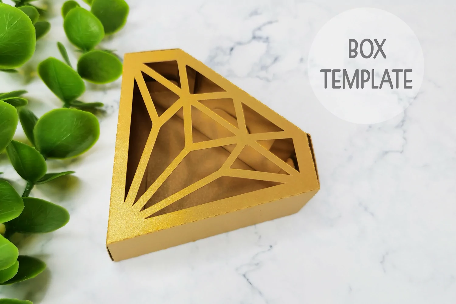 Diamond favor box svg, Diamond gift box svg product image 1