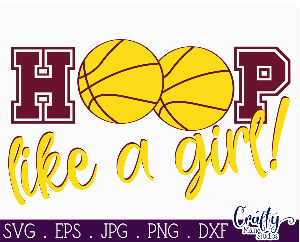 Hoop LIke A Girl | Basketball Svg Design Cut File product image 1