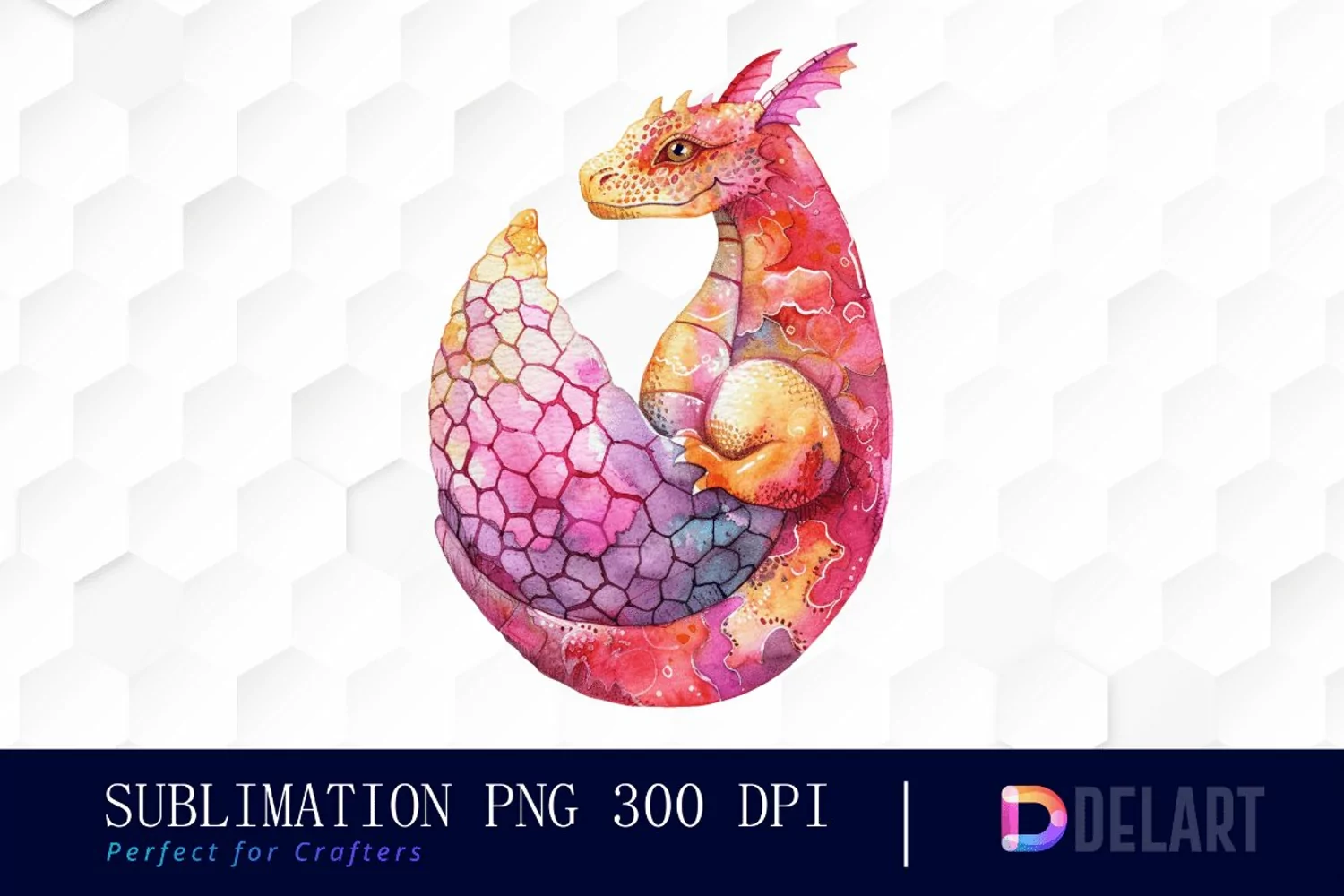 Fairy Dragon Egg Watercolor Clipart product image 1