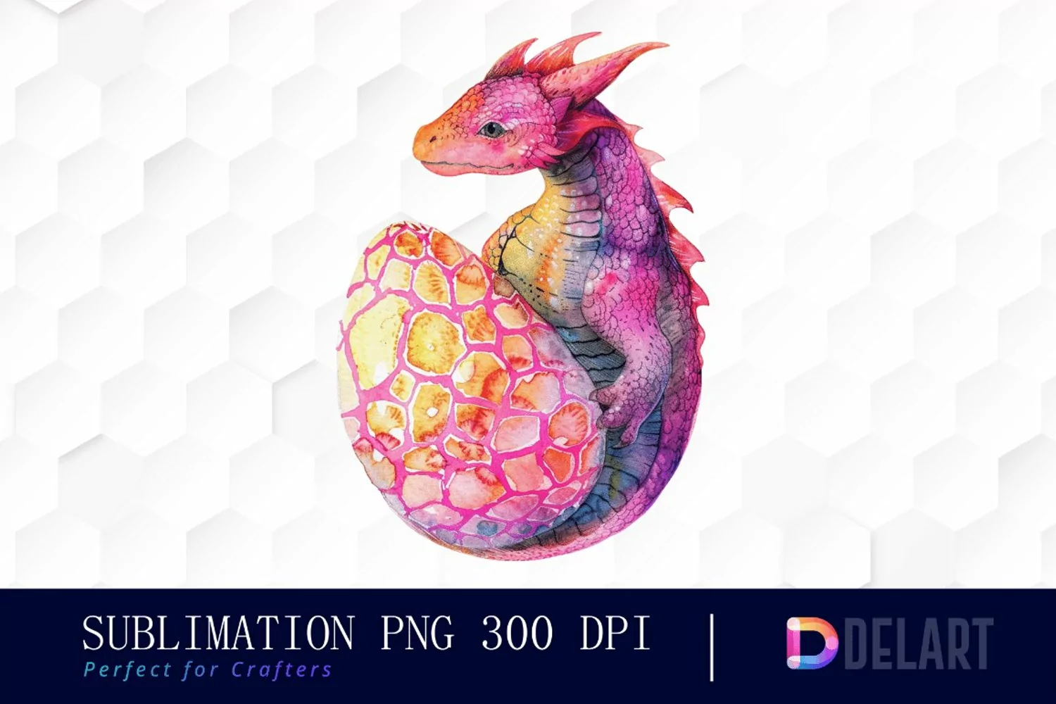 Fairy Dragon Egg Watercolor Clipart product image 1