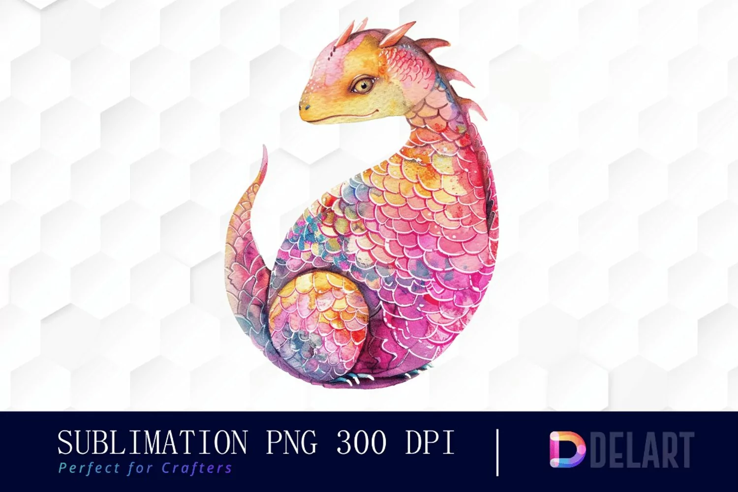Fairy Dragon Egg Watercolor Clipart product image 1