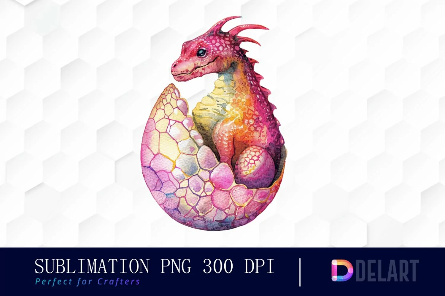 Fairy Dragon Egg Watercolor Clipart product image 1