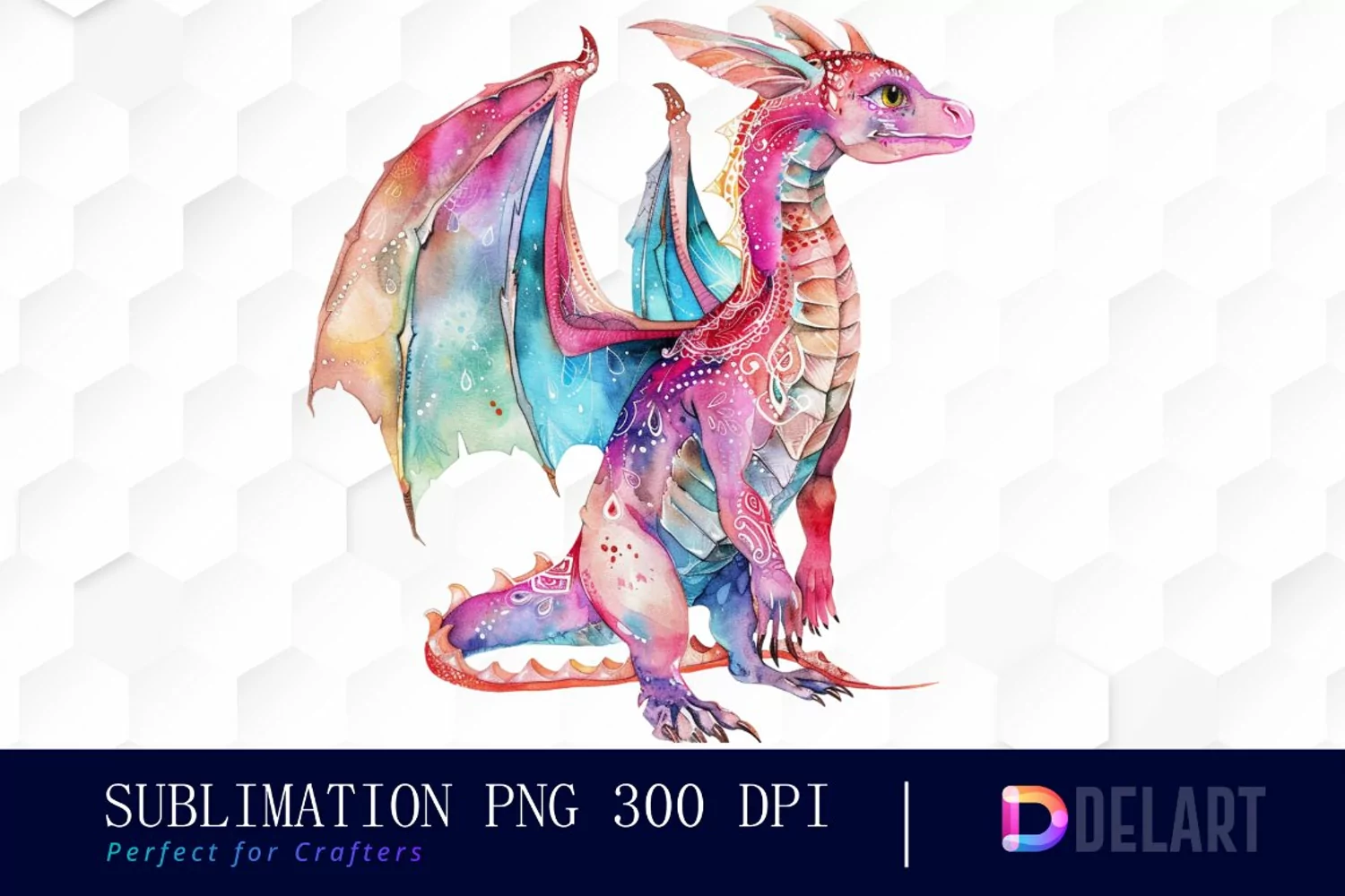 Fairy Dragon Sublimation PNG Clipart product image 1